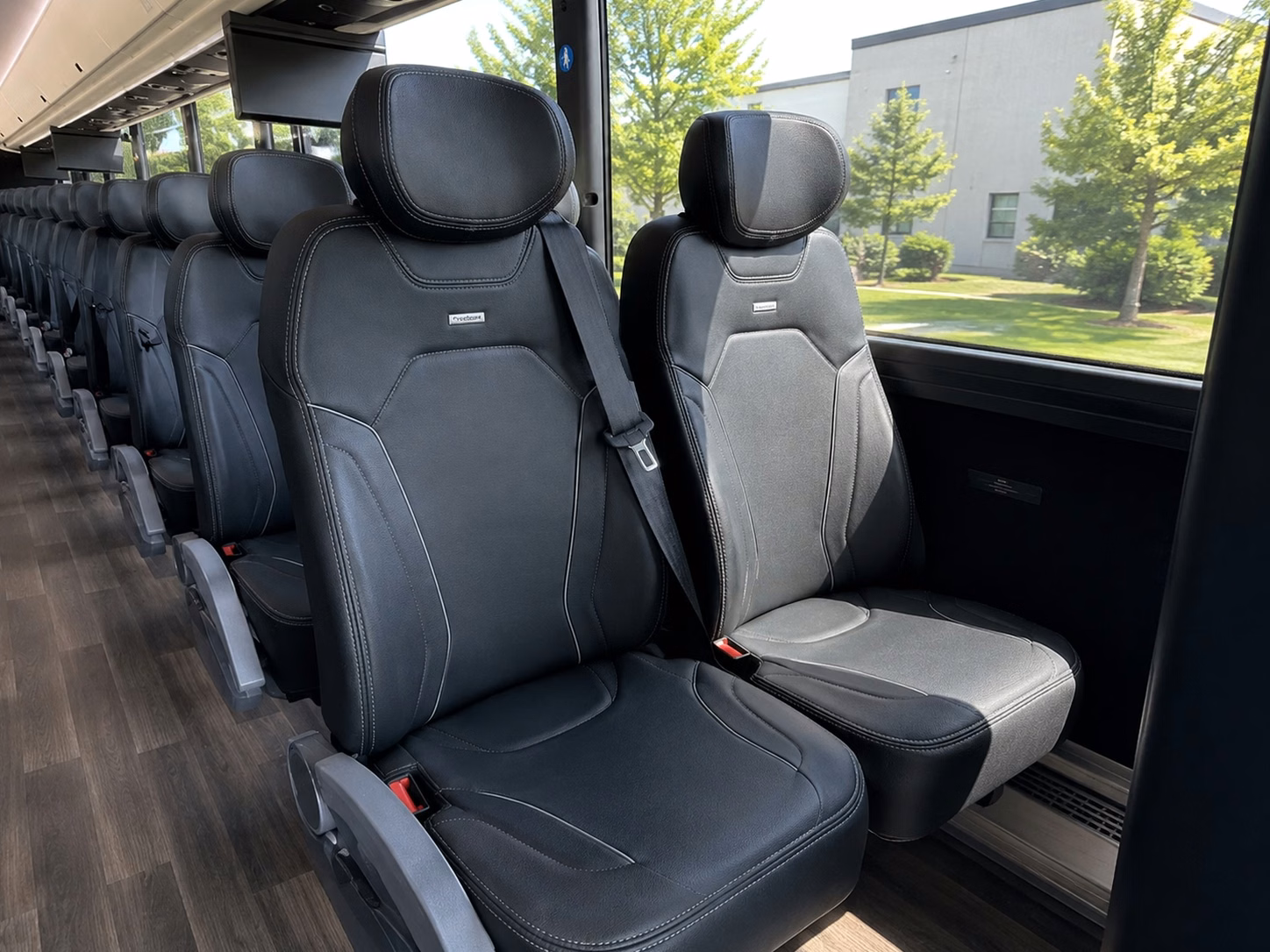56 passenger charter bus inside