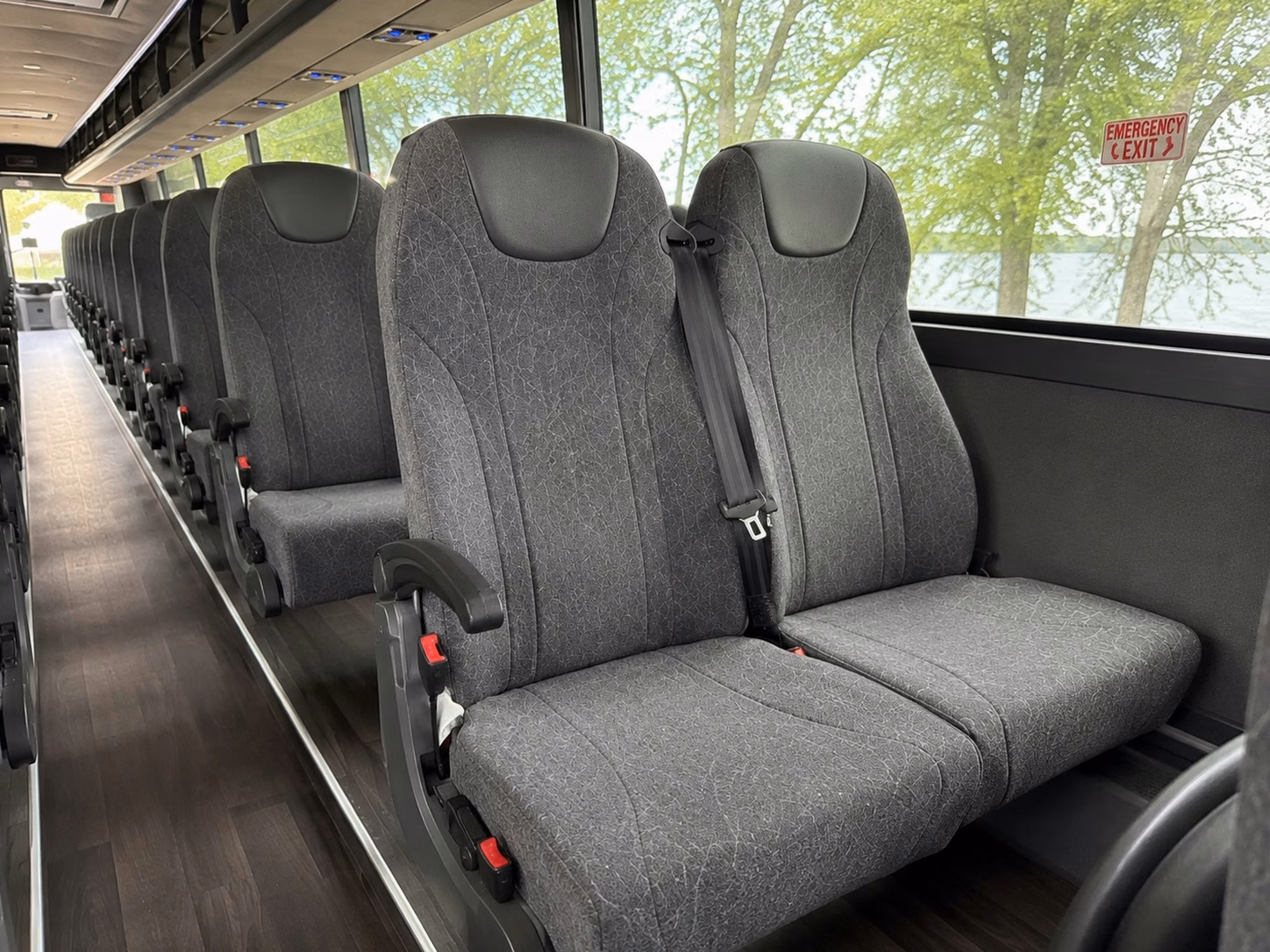 56 passenger charter bus interior